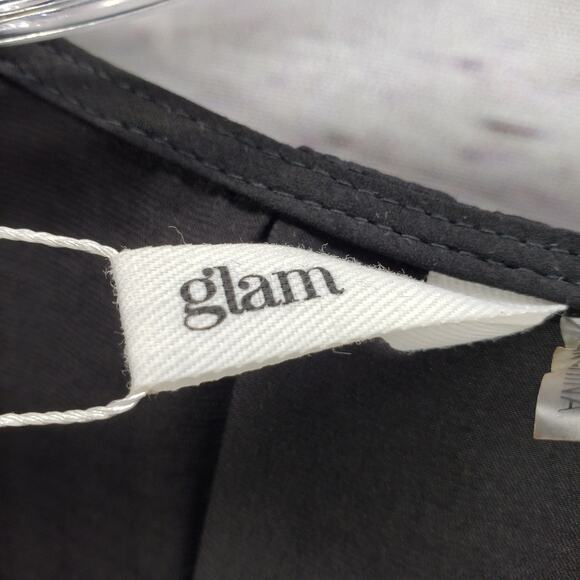 Glam Black Leopard Print Contrast Roll Tab Open Cardigan Size Medium - Picture 7 of 15